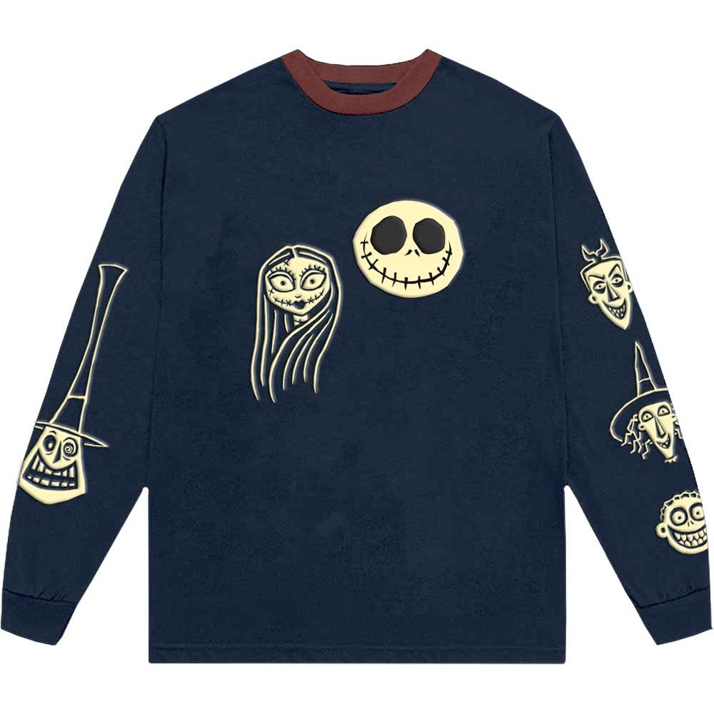 Disney The Nightmare Before Christmas - Faces AOP Top à manches longues - Bleu